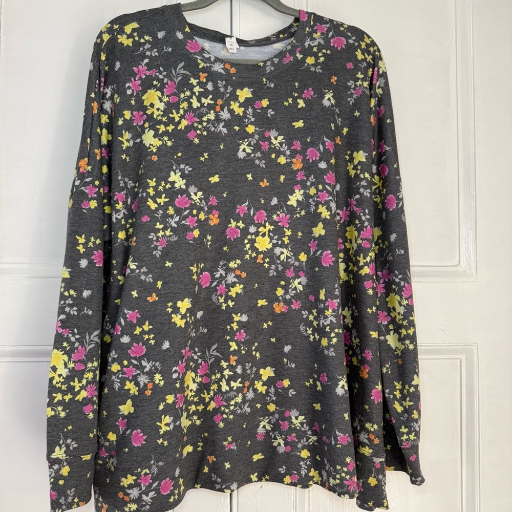 Ideology Floral Lightweight Terry Crewneck- XXL